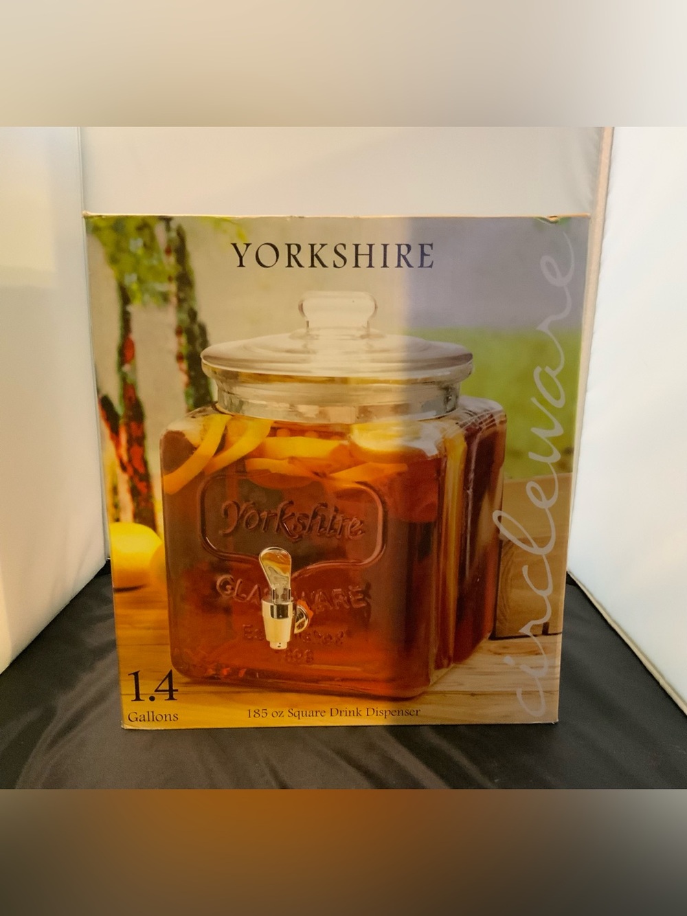 Yorkshire Mason Square Beverage Dispenser 1.4 Gallons- NIB - Never Used